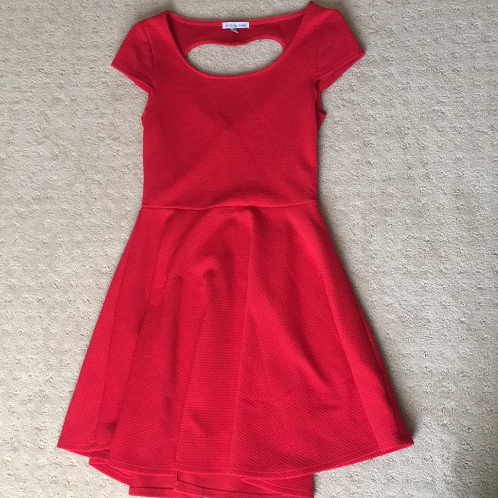 Red dress with open back heart